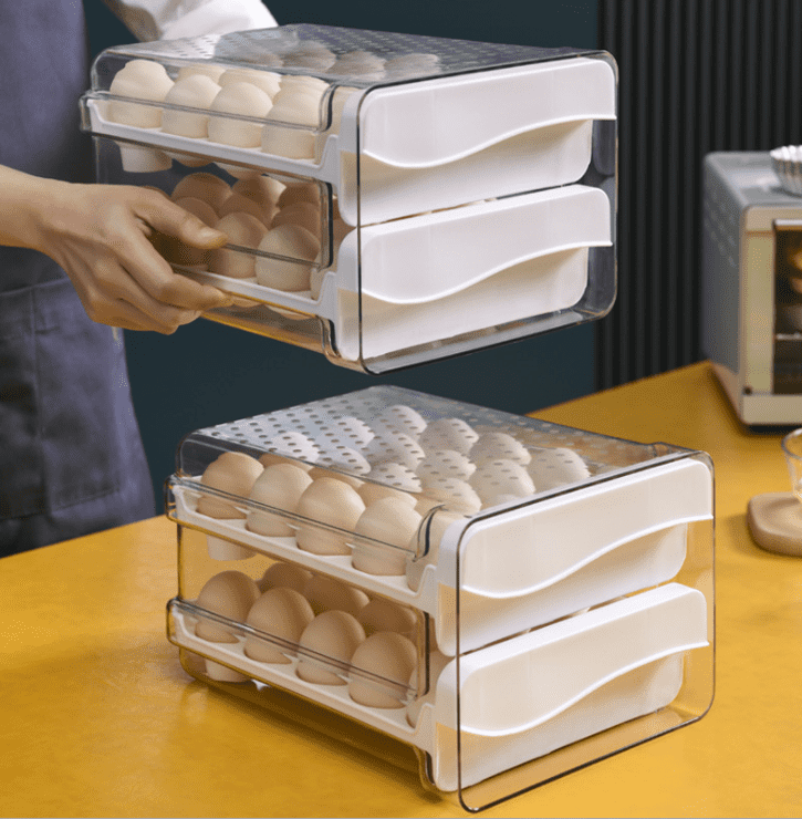 Plastic Stackable 40 Eggs Kitchen Fridge Egg Container.